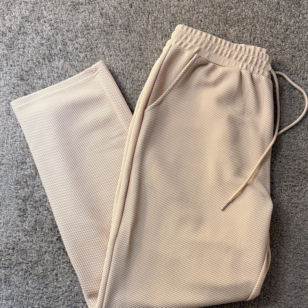 Source Unknown Beige Textured Joggers